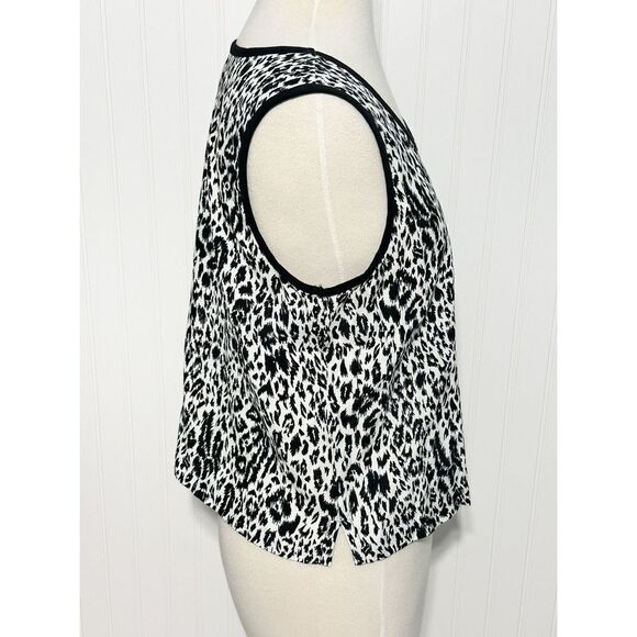 Nancy Bolen Women's Animal Print Sleeveless‎ Tank Top Petite Large Black & White - Picture 3 of 9